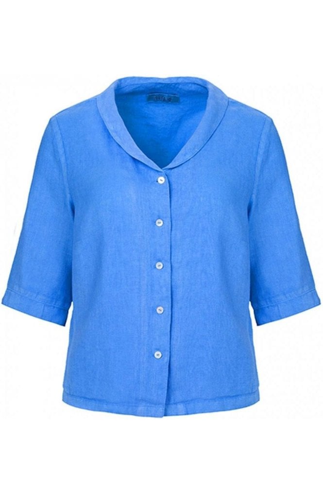 Backstage Backstage Blue Linen Blouse