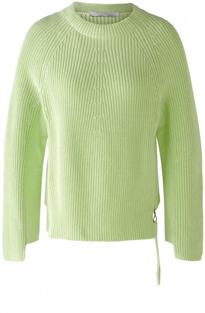 Oui Oui Light Green Ribbed Jumper 